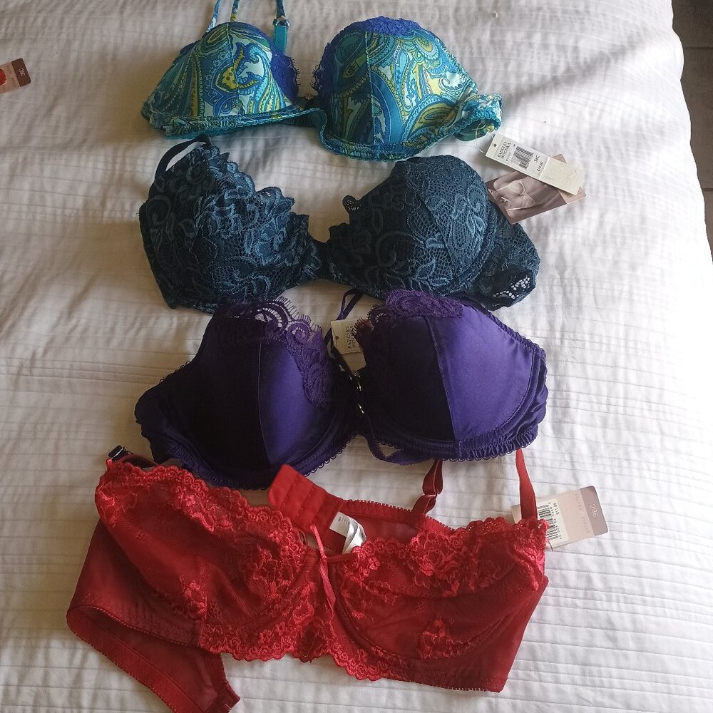 Lot of 4 NWT Assorted Brand Underwire Bra's Size 36 C